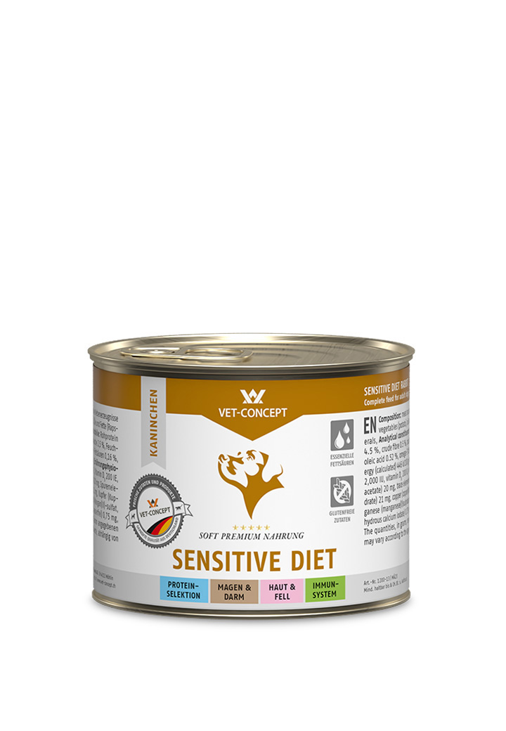 hundemenu kaninchen fur den hund von vet concept
