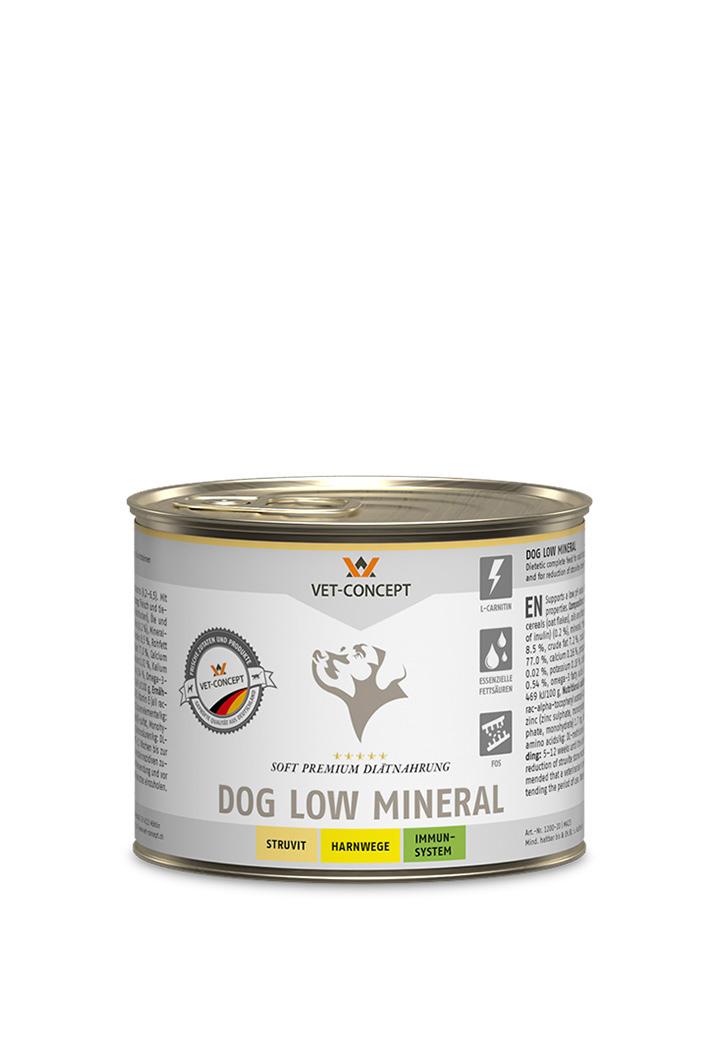hundemenu low mineral fur den hund von vet concept
