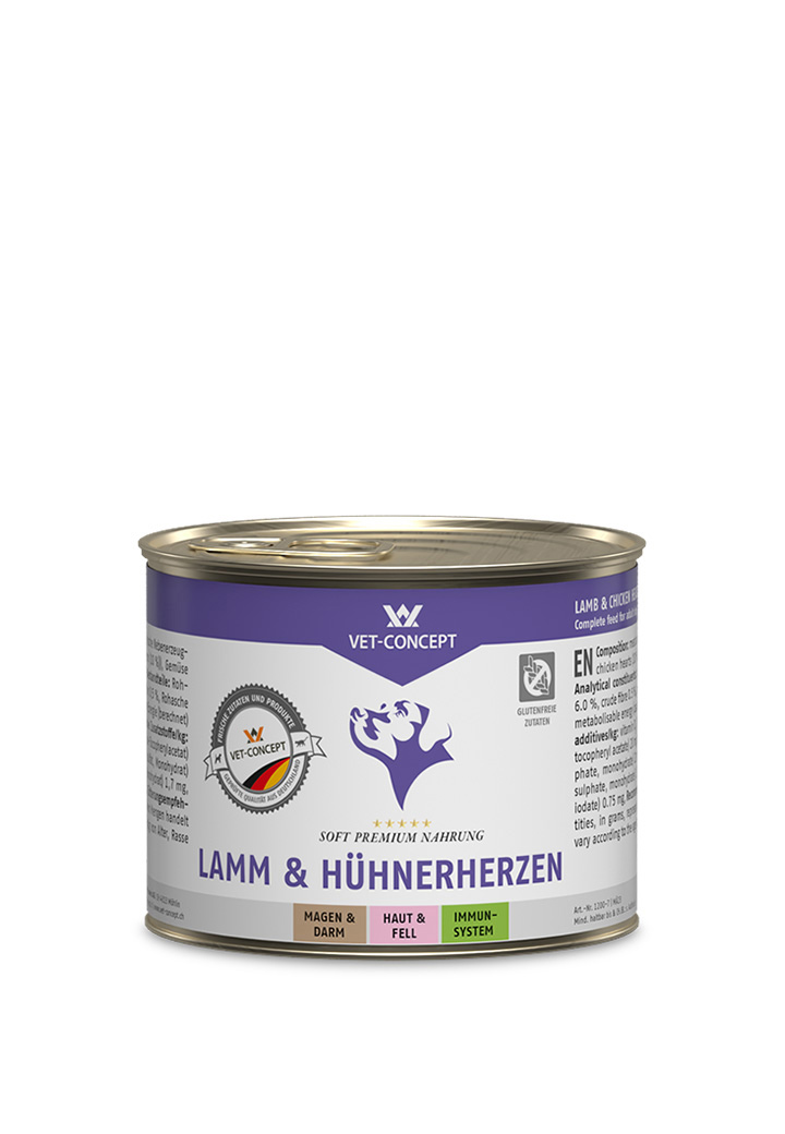 Hundemenu Lamm Huhnerherzen Fur Den Hund Von Vet Concept
