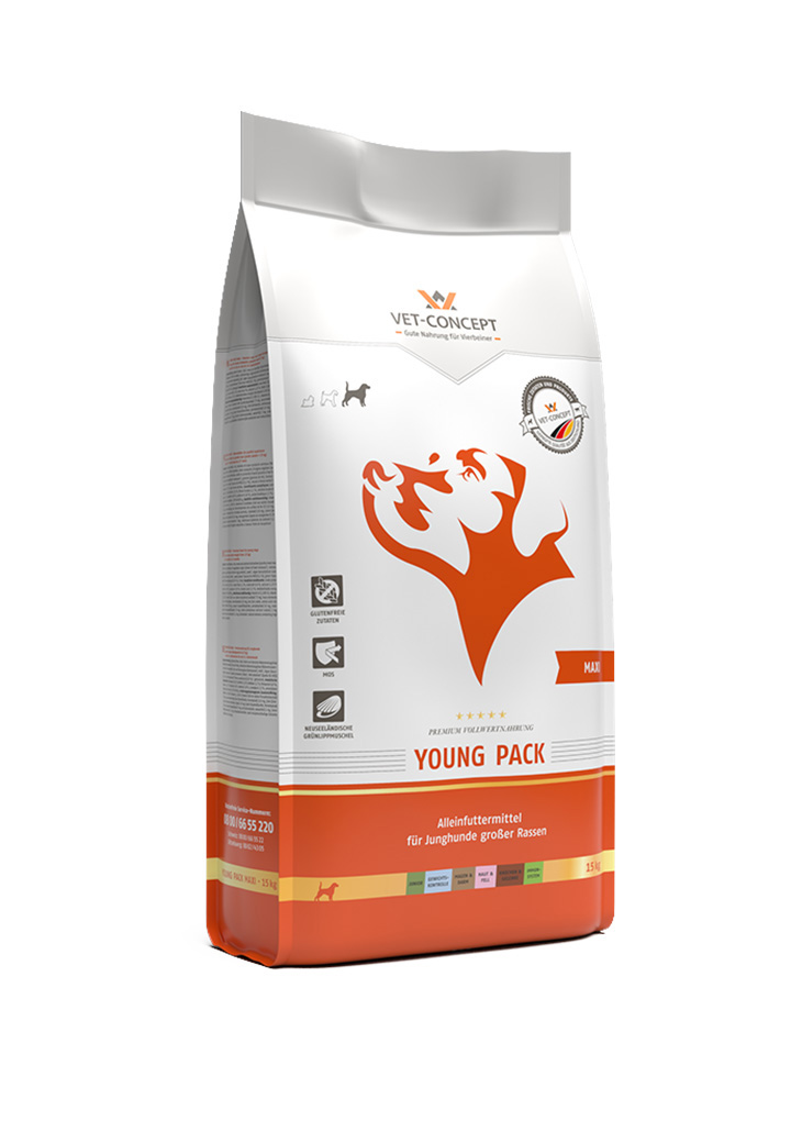 young pack maxi fur den hund von vet concept
